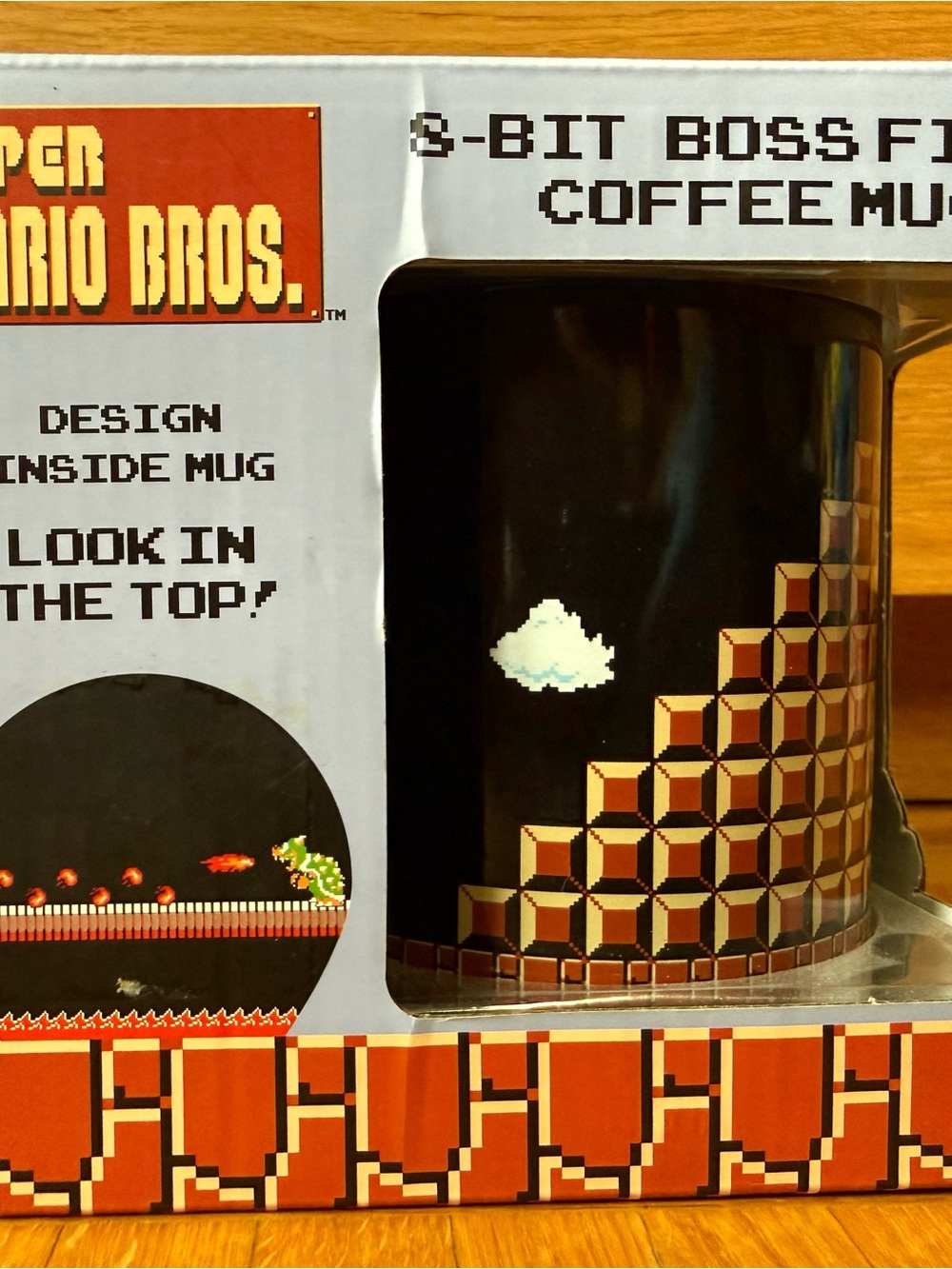 Nintendo Black 8-Bit Mario Bros. Boss Fight Mug 16 oz 473 mL